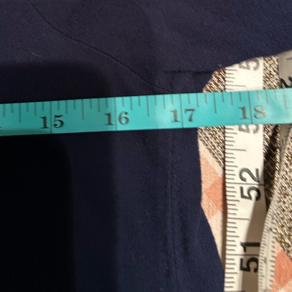 Xhilaration Size M blue embroidered Aztec stitched peasant blouse boho Y2K - Picture 6 of 7